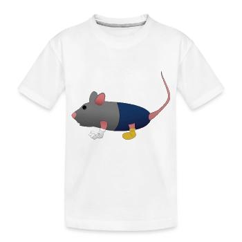 Cute cartoon mouse - Kids' Premium Organic T-Shirt - white - Front
