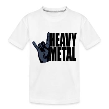 Heavy Metal Rock Musique Cors Geste Main Texte Logo - T-shirt bio Premium Enfant - blanc - Devant