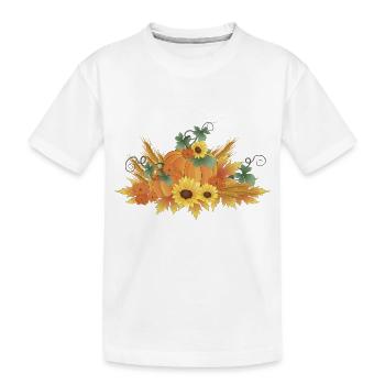 Citrouille Grain Feuillage Automne - T-shirt bio Premium Enfant - blanc - Devant