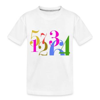 Stacks of numbers - Kids' Premium Organic T-Shirt - white - Front