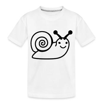 Snail - Kids' Premium Organic T-Shirt - white - Front