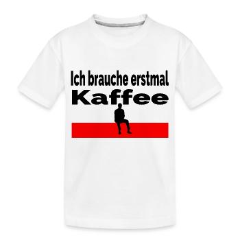 Kaffee - Kinder Premium Bio T-Shirt - Weiß - Vorne