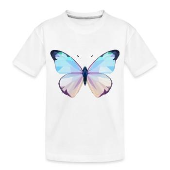 Lebendiger geometrischer Schmetterling mit Diamantflügeln - Kinder Premium Bio T-Shirt - Weiß - Vorne