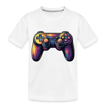 Manettes de jeux vidéo pour les joueurs - T-shirt bio Premium Enfant - blanc - Devant