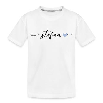 Stefan Name Kalligrafie Schrift - Kinder Premium Bio T-Shirt - Weiß - Vorne