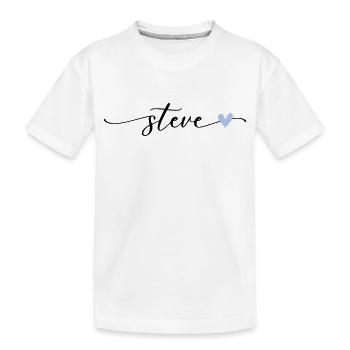 Steve Name Kalligrafie Schrift - Kinder Premium Bio T-Shirt - Weiß - Vorne