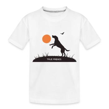 HUND, WAHRE FREUNDE - Kinder Premium Bio T-Shirt - Weiß - Vorne