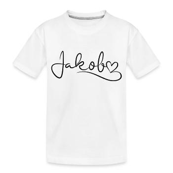Jakob Nom Prénom Coeur Décor - T-shirt bio Premium Enfant - blanc - Devant