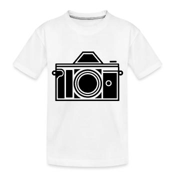Camera - Kids' Premium Organic T-Shirt - white - Front