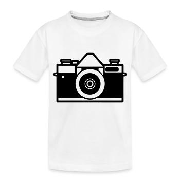 Camera - Kids' Premium Organic T-Shirt - white - Front