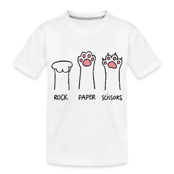 Pet Rock Paper Scissor - Kids' Premium Organic T-Shirt - white - Front