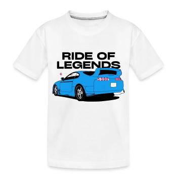 Neonblauer Sportwagen Silhouette - Kinder Premium Bio T-Shirt - Weiß - Vorne