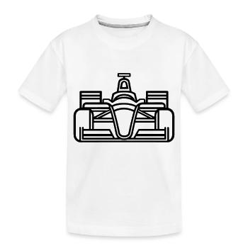 Rennwagen - Kinder Premium Bio T-Shirt - Weiß - Vorne