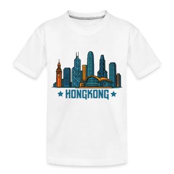 Horizon de la ville de Hong Kong - T-shirt bio Premium Enfant - blanc - Devant