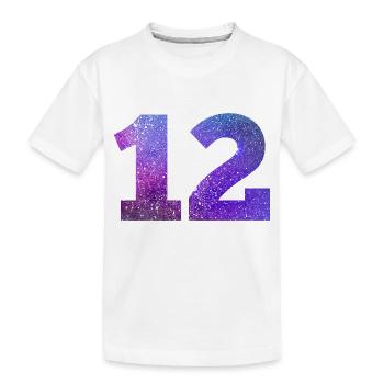 Numéro 12 galaxie - T-shirt bio Premium Enfant - blanc - Devant