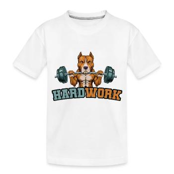 Hard work - Kids' Premium Organic T-Shirt - white - Front