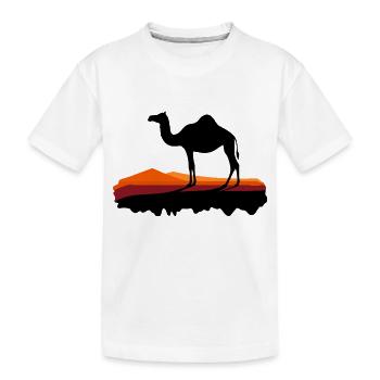 Dromedar im Abendlicht - Kinder Premium Bio T-Shirt - Weiß - Vorne