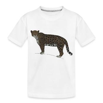 Jaguar-Blick - Kinder Premium Bio T-Shirt - Weiß - Vorne