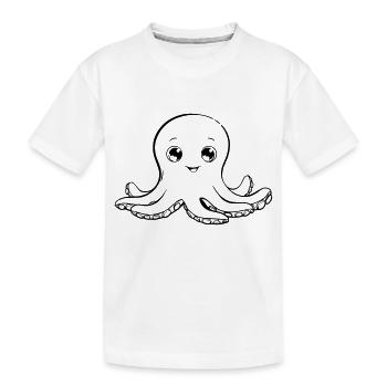 Niedlicher Okotpus als Vektorgrafik - Kinder Premium Bio T-Shirt - Weiß - Vorne