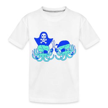 Zwei Oktopus Pirat Segel Crew Kapitän 2 Freibeuter - Kinder Premium Bio T-Shirt - Weiß - Vorne