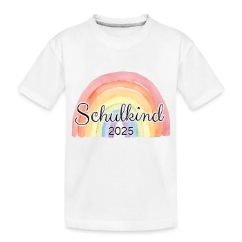 Schulkind Regenbogen bunt - Kinder Premium Bio T-Shirt - Weiß - Vorne