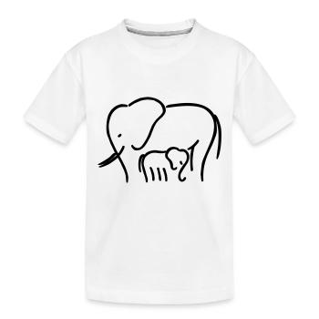 Elephant maman avec enfant - T-shirt bio Premium Enfant - blanc - Devant