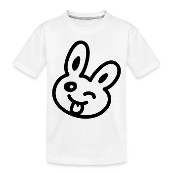 Frecher Hase - Line - Kinder Premium Bio T-Shirt - Weiß - Vorne