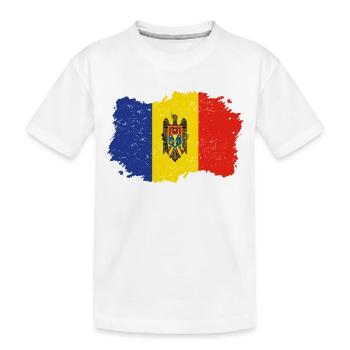Roots Roots drapeau pays Moldavie Png - T-shirt bio Premium Enfant - blanc - Devant