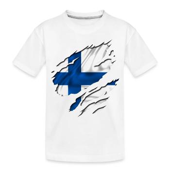 country finland flag - Kids' Premium Organic T-Shirt - white - Front