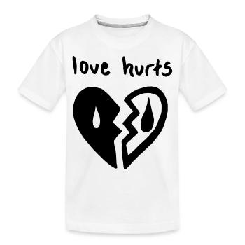 Love Hurts. Liebe tut weh - Kinder Premium Bio T-Shirt - Weiß - Vorne