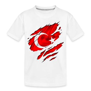 drapeau turc türkiye - T-shirt bio Premium Enfant - blanc - Devant