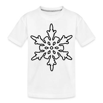 winter kalt schnee sterne frohe christmas weihnach - Kinder Premium Bio T-Shirt - Weiß - Vorne