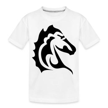 tribal horse head 1 - Kids' Premium Organic T-Shirt - white - Front