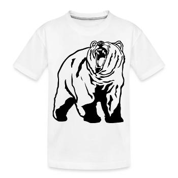Grizzly - Bear - Bär - Kinder Premium Bio T-Shirt - Weiß - Vorne
