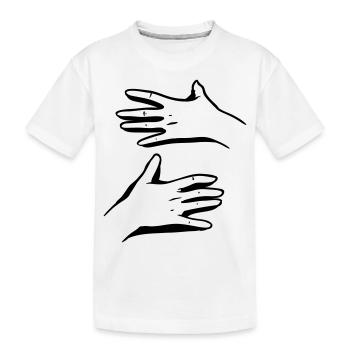 hug - Kids' Premium Organic T-Shirt - white - Front