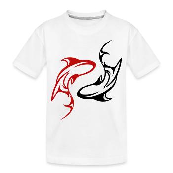 Haie - Yin Yang - In alle Vector Farben - Kinder Premium Bio T-Shirt - Weiß - Vorne