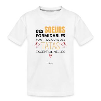 Soeur Tata - Annonce grossesse -Annonce soeur tata - T-shirt bio Premium Enfant - blanc - Devant