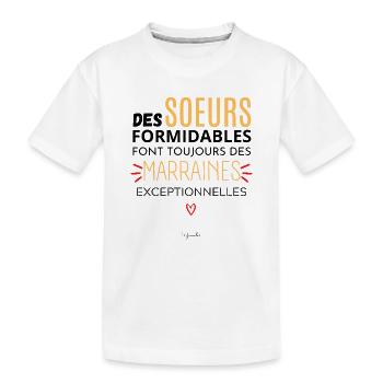 Futur marraine soeur Demande marrain Demande soeur - T-shirt bio Premium Enfant - blanc - Devant