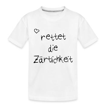 Rettet die Zärtlichkeit - Weltfrieden Achtsamkeit - Kinder Premium Bio T-Shirt - Weiß - Vorne