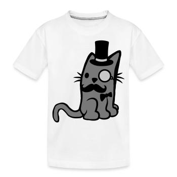 Lunettes monocle Mr. Cat - T-shirt bio Premium Enfant - blanc - Devant