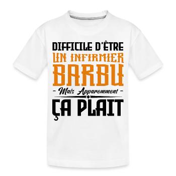 infirmier barbu, citations barbe, cadeau infirmier - T-shirt bio Premium Enfant - blanc - Devant