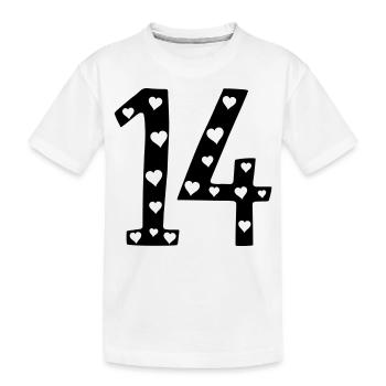 14 Geburtstag mit Herz - Kinder Premium Bio T-Shirt - Weiß - Vorne