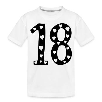 18e anniversaire avec cœur - T-shirt bio Premium Enfant - blanc - Devant