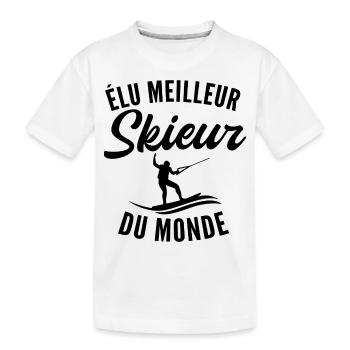 elu meilleur skieur du monde - T-shirt bio Premium Enfant - blanc - Devant
