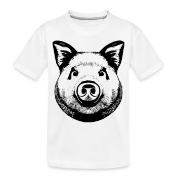 porc doux porcs porcs animaux animaux 19 - T-shirt bio Premium Enfant - blanc - Devant