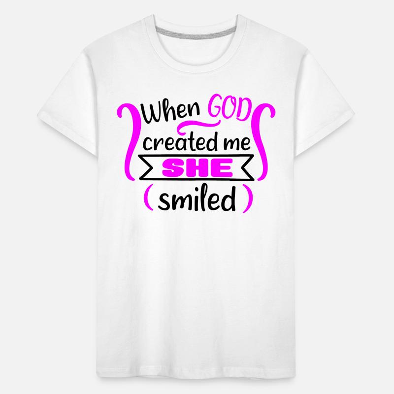 when god created me she smiled Kids' Premium Organic T-Shirt