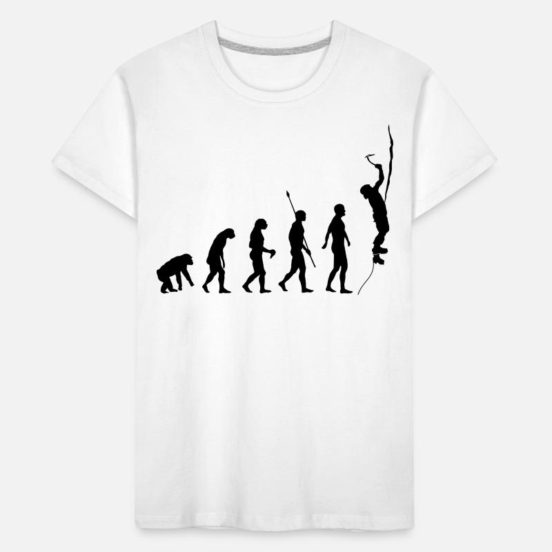 Evolution des Menschen, Eisklettern, Eiskletterer Kinder Premium Bio T-Shirt