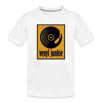 venyl junkie - Kinder Premium Bio T-Shirt - Weiß - Vorne