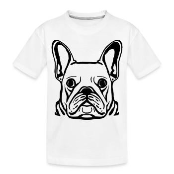 Hundekopf Französiche Bulldogge - Kinder Premium Bio T-Shirt - Weiß - Vorne