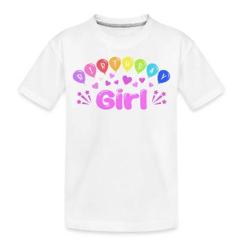 Fille d’anniversaire - T-shirt bio Premium Enfant - blanc - Devant